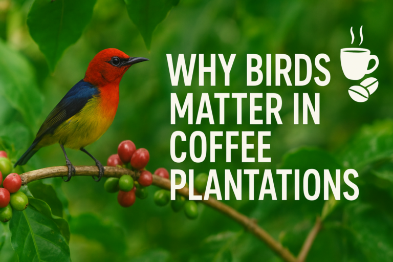 Bird-friendly coffee plantation with native shade trees