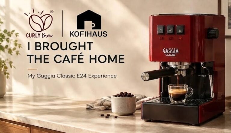 From café visits to home-brewed espresso ☕ My Gaggia Classic E24 experience with Curly Brew and Kofi Haus.